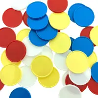 Combicraft blanco plastic munt 26mm rood - per 100 stuks