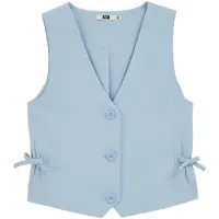 We fashion gilet lichtblauw Meisjes Polyester V-hals Effen - maat 110/116