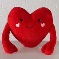 Boltze Hart - Valentijn - Moederdag - Liefde - cadeau - 48x555x12cm - kado - Rood - pluche - Knuffel - Kussen.
