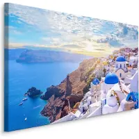 Karo-art Schilderij - Zonnig Griekenland, multi-gekleurd, 4 maten, wanddecoratie
