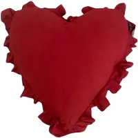 Mica Decorations Mica Sierkussen Hart Rood 50x45x10 cm – Decoratief Hartvormig Kussen – Zacht & Romantisch