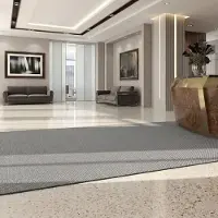 Floordirekt Vuilvangmat Hong Kong - Veelzijdig Inzetbaar - Antislip - Grijs - 120 x 400 cm - Stevig & Onderhoudsvriendelijk voor Binnen & Entree