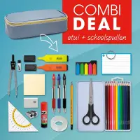 Soho - Etui XL + Vulling - Grote etui met diverse opbergmogelijkheden - Inclusief complete vulling - In 1 klik klaar voor het nieuwe schooljaar - GB ELARA - Blauw