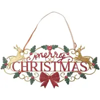 Clayre & Eef Tekstbord 70x1x34 cm Rood Metaal