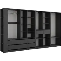 Vicco Elmo Kledingopslagkast – 50 x 200 cm Set van 5 Antraciet
