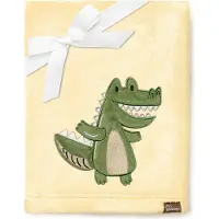 Be Mammy Babydeken - Dekbed - Kinderdeken - Wiegdeken - Dekentje Baby - 76 x 102 cm - Geel - krokodil - BE-BE20-168-BBL