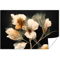 PosterMonkey Bloemen - Zwart - Planten - Vintage
