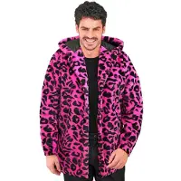 Widmann Bontjas met Kap Pluche Luipaard Neon Roze - Maat XXL