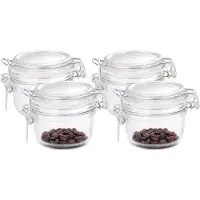 Bormioli Rocco Voorraad/weckpot - 4x - glas - transparant - 8 x 7 cm - 125 ml