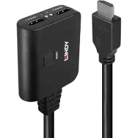 Lindy HDMI Splitter Kabel - - 4K60 - 2 Poorten - HDCP 2.2 - Vergulde Connectoren