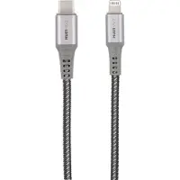 Musthavz Nylon USB-C naar Lightning kabel 1 meter Grijs