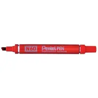 Pentel Viltstift n60 schuin 1.2-6mm rood - 12 stuks