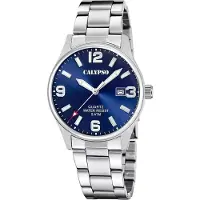 Calypso Kwartshorloge Basic Horloge, herenhorloge, stalen band, analoog, dag