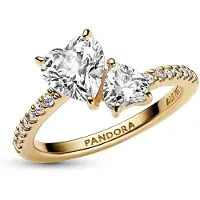 Pandora 161198C01-50 - Dubbel Hart - Ring-50 is maat 15.5