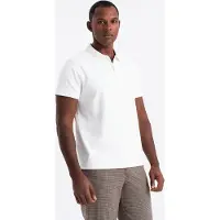 OMBRE Poloshirt heren korte mouw met rits licht 0132lg