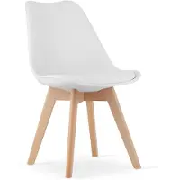 Leobert MARK Stoel Wit x 4 - Scandinavisch Design met Beukenhouten Poten