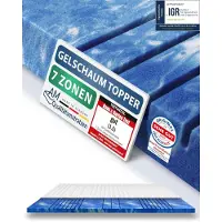AM Qualitätsmatratzen 7 Zone Deluxe Gelschuim Topper 180x210cm (SG50) - Premiumhoogte 8 cm - Memory foam mattress topper 180 x 210 8cm - TENCEL Lyocell tijk - Zacht en aanpasbar - Made in Germany