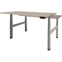 Schaffenburg Dextro Plus Duo Zit-sta-bureau Rechthoekig Eiken H-Frame 1.200 (B) x 800 (D) x 645 (H) mm Melamine