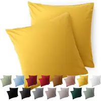 Blumtal Kussensloop Microvezel Kussenhoes 40 x 40 cm - Spicy Mustard - Met Rits - Set van 2