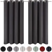 Blumtal Gordijnen - Verduisterend Gordijn Kant en Klaar - Blackout Gordijnen - 140 x 295 cm - Antraciet - Set van 2
