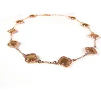 Sophie model 10 Fiori collier in zilver roze verguld 10 bruine klavers