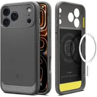 Spigen Rugged Armor Backcover MagSafe voor de Apple iPhone 17 Pro - Grey