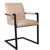 Lizzely Garden & Living Eetkamerstoel zand microvezel Noor industrieel eetstoel zetel