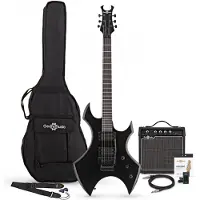 Gear4Music Harlem X Electric Guitar + 15W Amp Pack Black