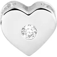 The Jewelry Collection Zilver Gerhodineerde Hanger hart zirkonia 1332357