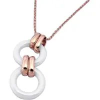 Orphelia HSG-030 - Ketting met hanger - Roestvrij staal Roségoud PVD / Keramiek - Roestvrij staal - 50 cm