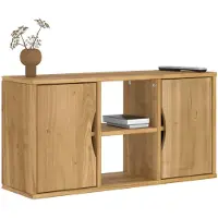 vidaXL Tv-meubel ODDA 79x24x40 cm massief grenenhout wit