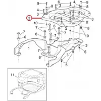 APRILIA Originele top case steunplaat voor 150 scarabeo scooter 1999 tot 2003