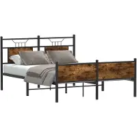vidaXL Bedframe zonder matras hout gerookt eikenkleurig 75x190 cm