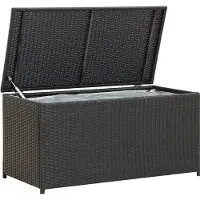 vidaXL Tuinbox met wielen 283 L poly rattan zwart