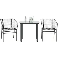 vidaXL 9-delige Tuinset met kussens poly rattan glas zwart