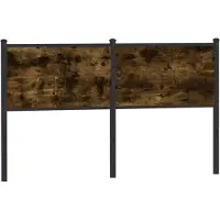 vidaXL Vervangend hoofdbord 120 cm bewerkt hout en staal bruin eikenkleurig