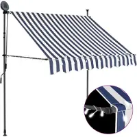 vidaXL Luifel handmatig uitschuifbaar met LED 250 cm crèmekleurig