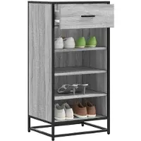 vidaXL Schoenenrek 48x38x97,5 cm bewerkt hout bruin eikenkleurig