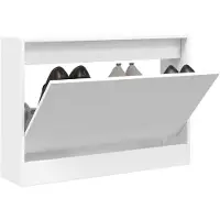 vidaXL Schoenenkast met 4 klaplades 80x21x163,5 cm wit