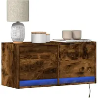 vidaXL Tv-wandmeubel met LED-verlichting 80x31x35 cm wit