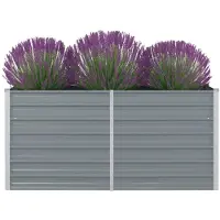 vidaXL Plantenbak verhoogd 600x80x45 cm gegalvaniseerd staal grijs