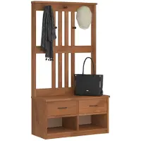 vidaXL Kapstok SANDNES wit 45x40x159,5 cm massief grenenhout