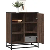 vidaXL Dressoir 62x35x76 cm bewerkt hout grijs sonoma eikenkleurig