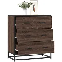 vidaXL Dressoir 68x35x76 cm bewerkt hout en metaal zwart