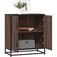 vidaXL Dressoir 68x35x76 cm bewerkt hout zwart