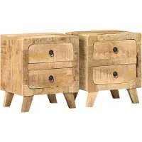 vidaXL Nachtkastje 40x32x46 cm massief ruw mangohout