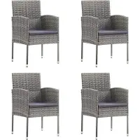 vidaXL Tuinstoelen 2 st met zwarte kussens poly rattan zwart