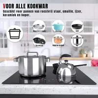 Mira Elektrische Kookplaat 4 Pits - Elektrische Fornuis - Elektrische Kookplaat Vrijstaand - 4 Kookzones - Kinderslot - Zwart - ‎52cm x 59cm x 6cm