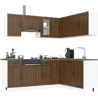 vidaXL 11-delige Keukenkastenset Kalmar bewerkt hout wit