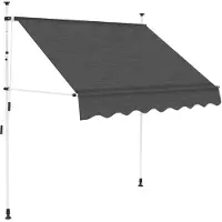 vidaXL Luifel uittrekbaar 400x150 cm stof en staal antracietkleurig